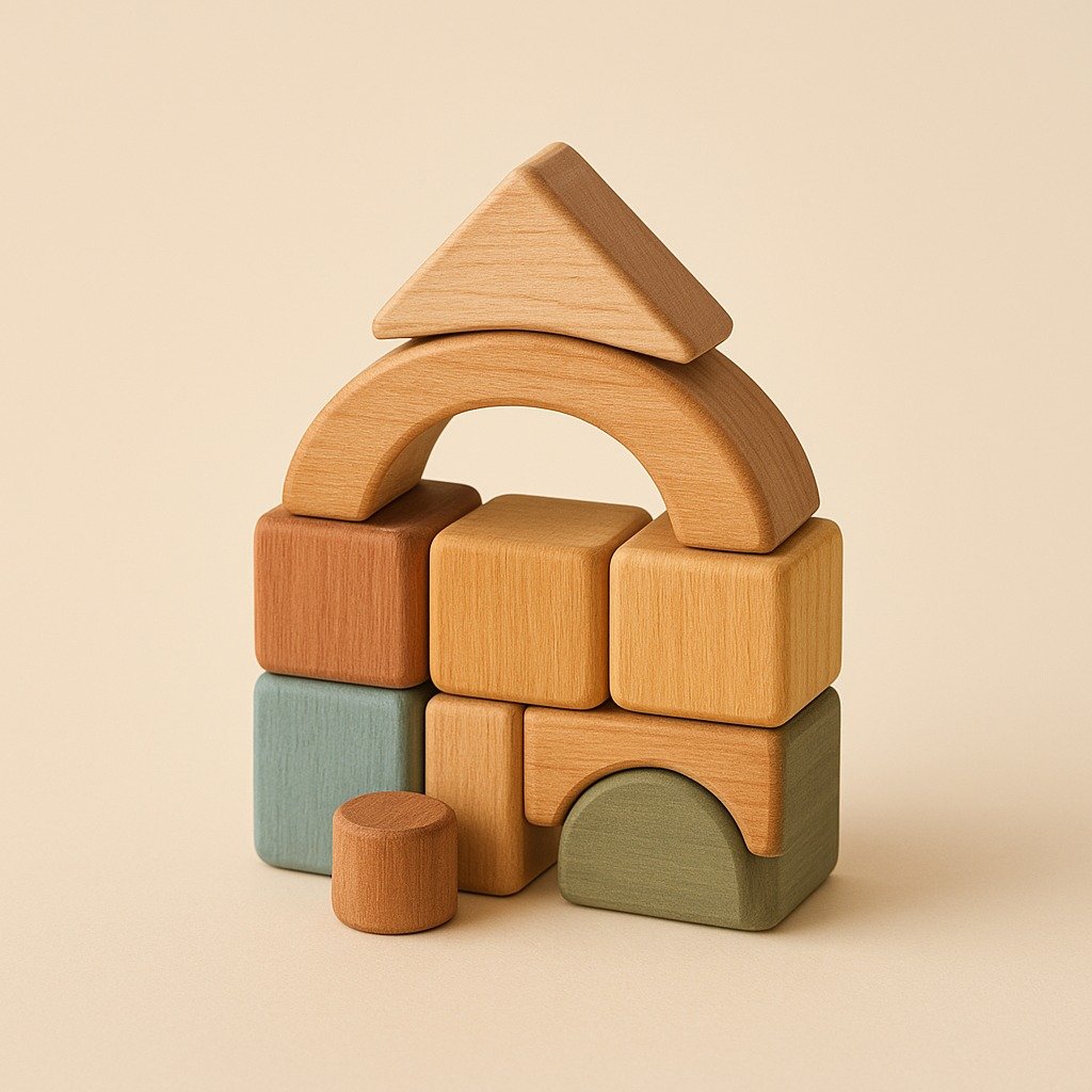 Wooden construction blocks for 8-12 years
