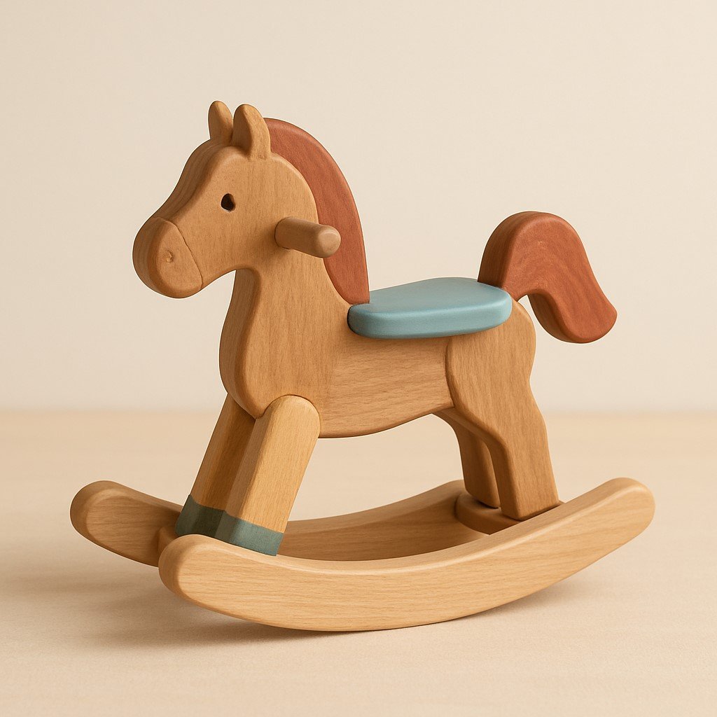 Wooden rocking horse for 2-4 years